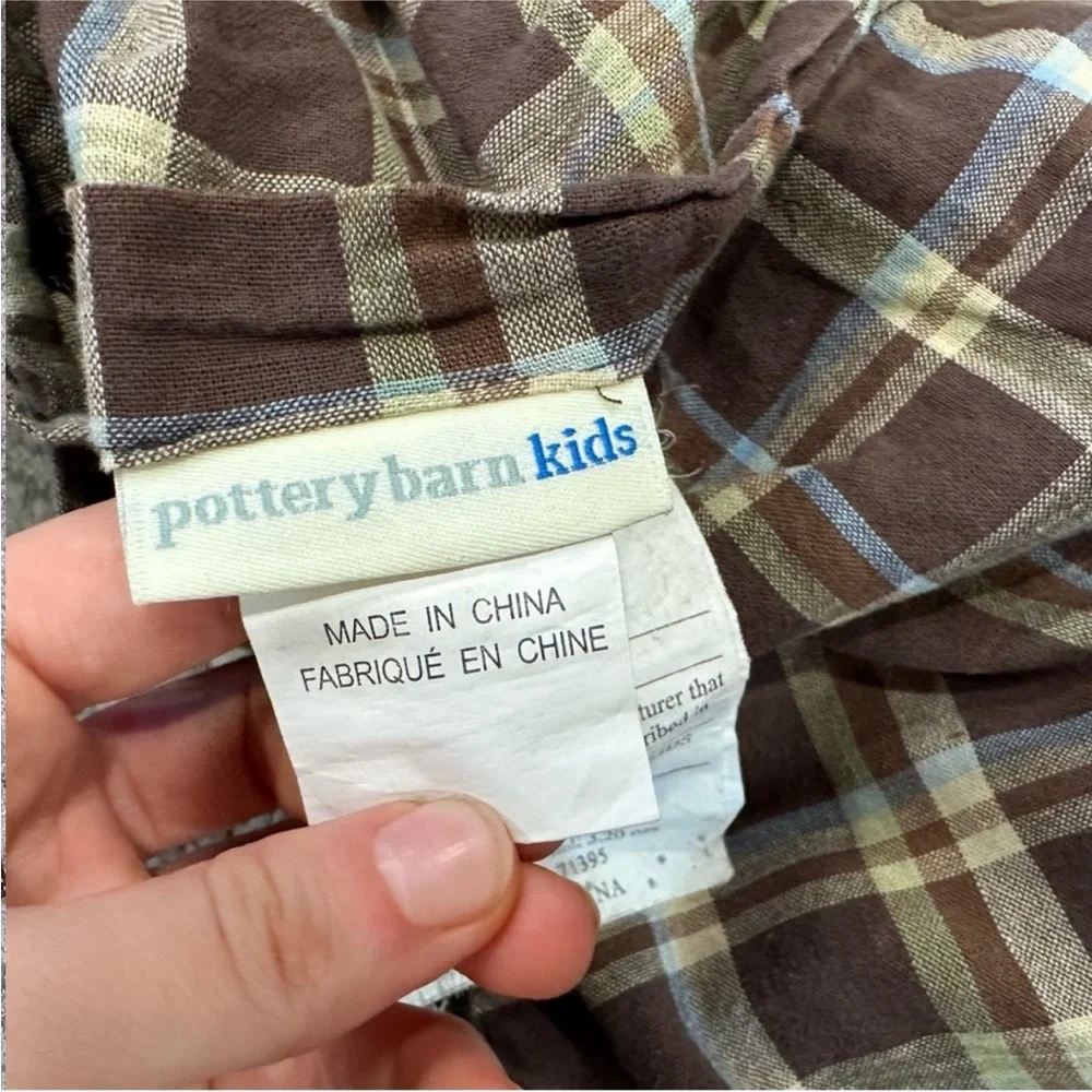 Pottery Barn Kids Dinosaur Madras Pillowcase